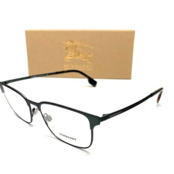 Burberry Men's Green Rubber Rectangle Eyeglasses!